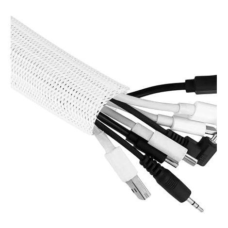 Gaine Cable 2m, 25-39mm Gaine Cable Tressé Auto-Enroulable, Protege Cable Bureau, TV, Ordinateurteur (1/5)