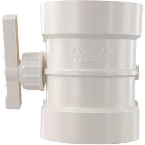 Vanne de régulation manuelle du débit d'air en PVC pour conduits d'échappement et systèmes de ventilation - Régulateur de débit blanc, diamètre (110 mm) (1/5)