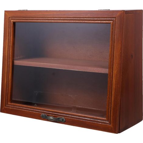 Cabinet De Curiosité Figurine Boîte D' en Bois Vitrine en Verre en Verre étagères Affichage Boîte D' pour Coffrets Divers Cosmétiques Affichage en Bois Caisses (1/5)