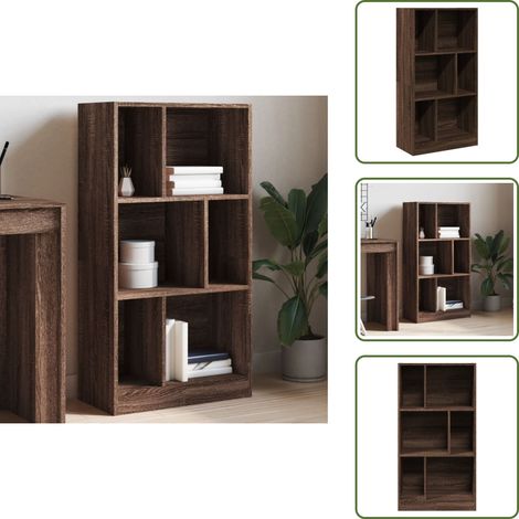The Living Store Bibliothèque chêne marron 57x28,5x107,5 cm bois d'ingénierie - Bibliothèque - Meuble Rangement - Étagère - Armoire - Bois D'ingénierie (1/5)