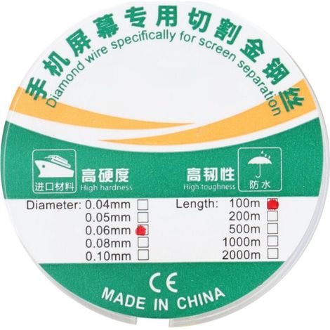 Gold molybdenum alloy cutting wire - LCD screen - Repair separator - 100 m BEST-0520.06mm (1/5)