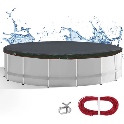 Runde Poolplane 460 cm Schutzabdeckung mit Seil Schloss (1/5)