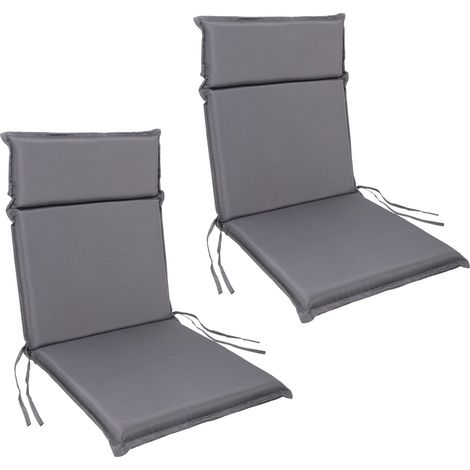 Albatros Gartenstuhl Sitzauflage 2er Set Gartenstuhlauflagen Sitzpolster Sitzkissen Outdoor Anthrazit 99x45cm, Hochlehner Auflage UV Beständig wasserabweisend geeignet für Klappstühle und Stapelstühle (1/5)
