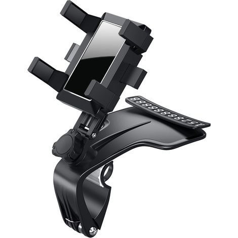 Soporte para teléfono para automóvil, soporte multifuncional para tablero de automóvil, espejo retrovisor con clip de resorte ajustable de 360°, adecuado para teléfonos inteligentes de 3 a 7 pulgadas.