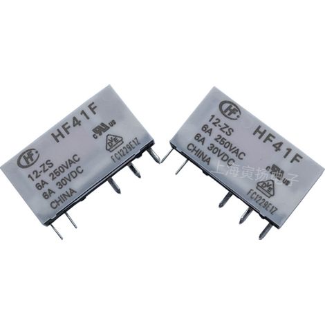 Hongfa HF41F/12-ZS 12V DC 6A Relay - New and Original Electromagnetic Signal Converter