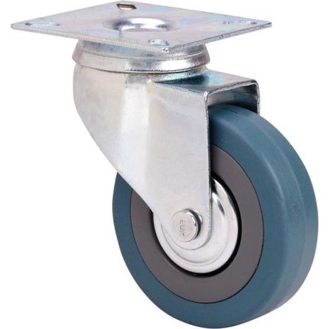 rueda giratora placa 310-100-1 cp poliamix-goma gris eje liso (1/2)
