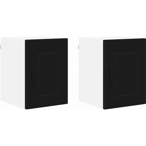 Meuble mural de cuisine，Armoire de cuisine avec étagère 2 pcs Noir 30 x 31 x 40 cm CFW41282 (1/5)