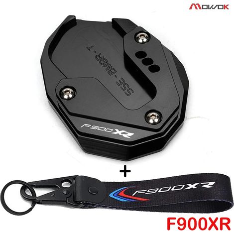 (A-Noir-F900xR) Compatible avec BMW F900R F900XR 2020-2023 Accessoires moto Porte-clés Béquille latérale Extension de béquille arrière Plaque de support F 900 X XR maxpower (1/3)