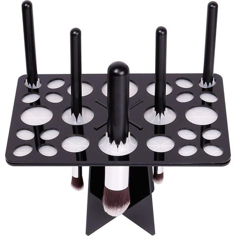 Support Séchoir À Pinceaux - Acrylique - Pour Rangement Et Séchage Vertical De Pinceaux De Maquillage - 1 Pièce (1/5)