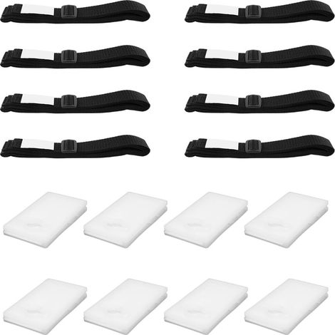 Lot de 8 sangles de fixation pour bâche de piscine - Accessoires universels noirs et blancs pour piscines creusées (1/5)