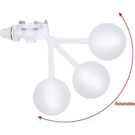 Vanne à flotteur - Bras réglable 180° - Raccord mâle 3/4 pouce NPT - ABS et PE - Pour réservoirs eau (1/4)