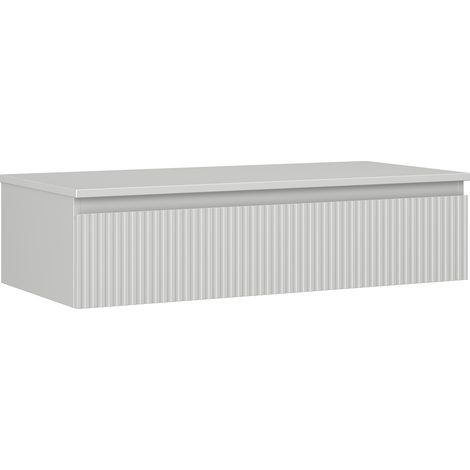 Mexen Rivel Badezimmer-Unterschrank 100 cm mit Arbeitsplatte, 1 Schublade, gerillt, grau matt - 91A20-10023-1-BFC62 (1/5)