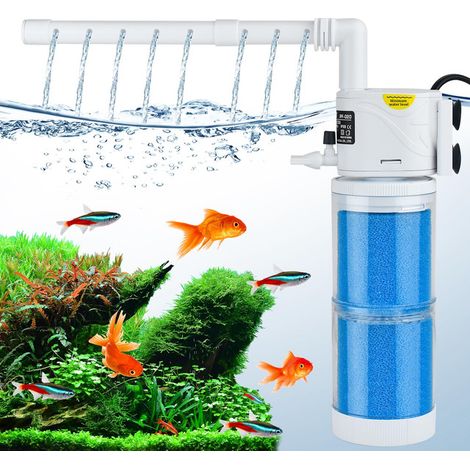 Filtre Interne pour Aquarium 5 en 1, Pompe de Filtration Silencieuse avec Système d'Oxygénation et Circulation d'Eau, 1000L/H 15W pour Aquarium de 40-150L (1/5)