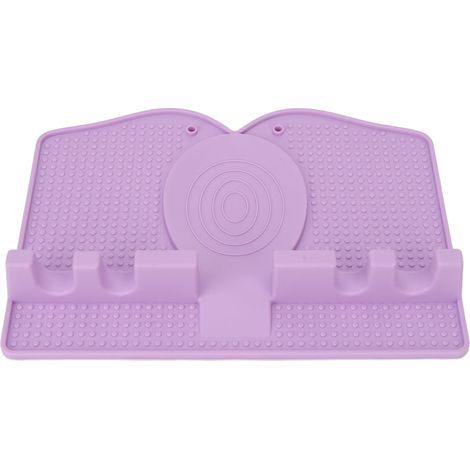 Support de Cuillère en Silicone Anti-dérapant Résistant à la Chaleur avec Plateau de Récupération pour Cuillères et Pinces de Cuisine Mauve Clair (1/5)