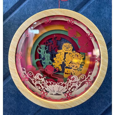 Lampe décorative en papier sculpté, style chinois, produit fini acrylique – DELKEVIC (1/5)