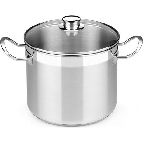 Olla con Tapa de Cristal BRA A343937 Ø 30 cm Acero Metal Acero Inoxidable Acero Inoxidable 18/10