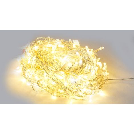 Luci di Natale Cascata 240 Flash LED 200x100 cm Luce Calda e Fredda Cavo 3m Trasparente (1/3)