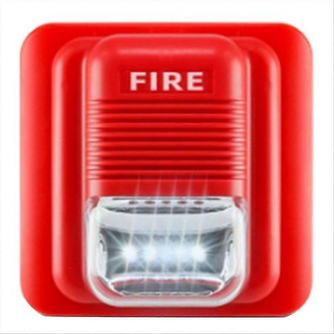 Sirène d'alarme incendie extérieure filaire 24 V, compacte et puissante (son et lumière), pour les situations d'urgence. (1/5)