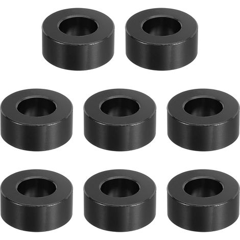 Entretoise en Aluminium, 8 Pcs Métal Entretoises Aluminium 10,5mm ID x 20mm OD x 8mm L Vis d'Espacement en Aluminium Ronde pour 2/5" ou M10 Vis à Boulons, Noir (1/5)