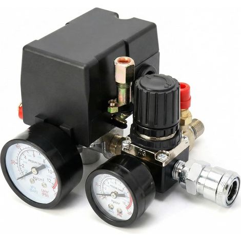 Pressostat pour compresseur d'air destiné aux outils pneumatiques, contrôleur réglable de 90 à 120 PSI (1/2)