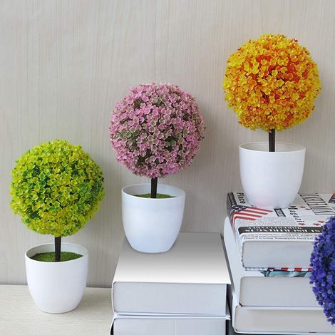 Boule décorative artificielle en pot, topiaire, plante artificielle, bonsaï, décoration intérieure (1/5)