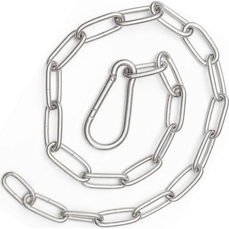 Chaîne en Acier Inoxydable, Maillons Soudés en Acier, 60cm Maillons de Chaîne Robustes, Chaîne de Sécurité en Acier Galvanisé pour Porte de Clôture, Vélo, Chaînes de Levage (1/5)