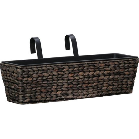 vidaXL Fioriere 2 pz in Giacinto Intrecciato Marrone