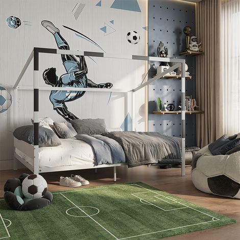 Kinderbett Goal, Weiß/Schwarz, 140x200, Vitalispa (1/5)
