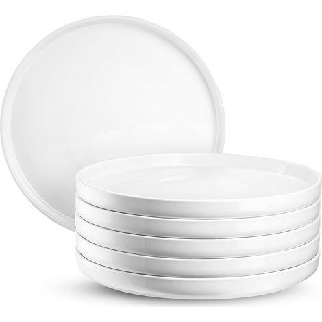Assiettes blanches rondes 27 cm – lot empilable