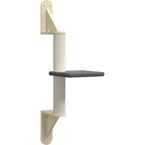 Torre para muebles de árbol para gatos, juguete para escalar, rascador, plataforma de escalada, pared con poste rascador oscuro, 85,5 cm, gris 020022784 (1/4)