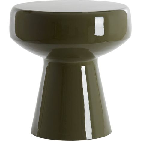 Light & Living tavolino Dakwa lucido verde oliva scuro - Ø38x42