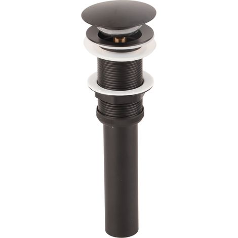 Bonde de lavabo en acier inoxydable antirouille et anti-obstruction, bouchon de vidange à clapet, noir mat (1/5)