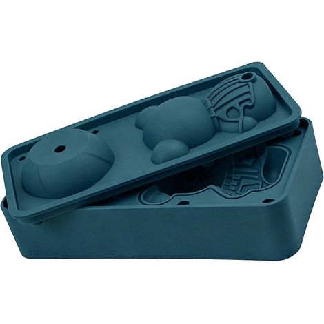 Moule à glace en silicone en forme d'ours, bac à glaçons en forme de rose, sorbetière recyclable, pour glaces et glaçons faits maison, bleu marine et beige. (1/5)