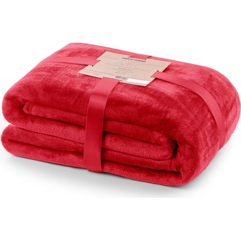 DecoKing Coperta in Pile 220 x 240 cm Super Morbida Calda e Leggera Plaid Mic Rosso (1/5)