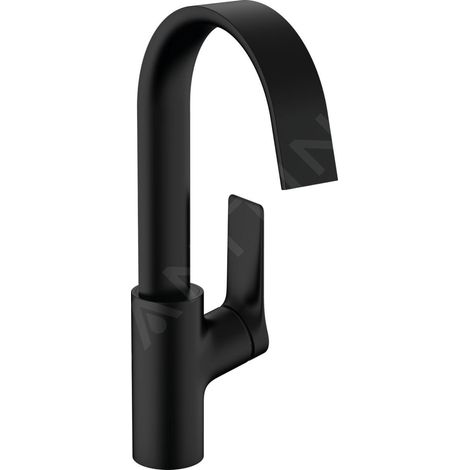 hansgrohe Vivenis 210 mitigeur lavabo 75030670 avec bec pivotant et tirette- garniture de vidange , noir mat (1/5)
