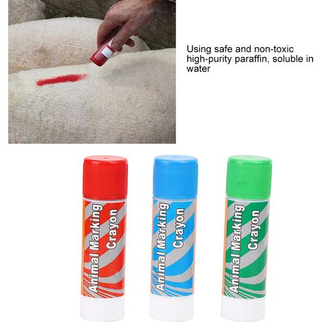 Lot de 12 grands crayons de marquage pour bétail, marqueurs de couleur rouge, vert et bleu pour porcs (1/5)