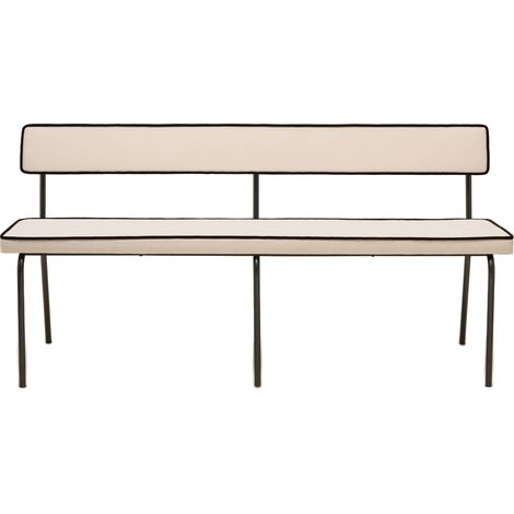 Banc en Velours uni Dalila et passepoil noir YSABEAU (1/3)