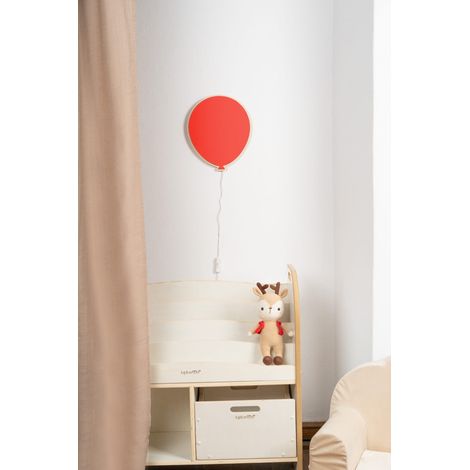 Holzballonlampe fürs Kinderzimmer - Nachttischlampe für Kinder - rot - tupti.lights (1/5)