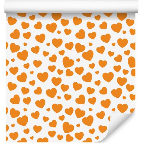 Papier peint Cœurs Crème, Blanc et Or 50x1000 cm (1/5)