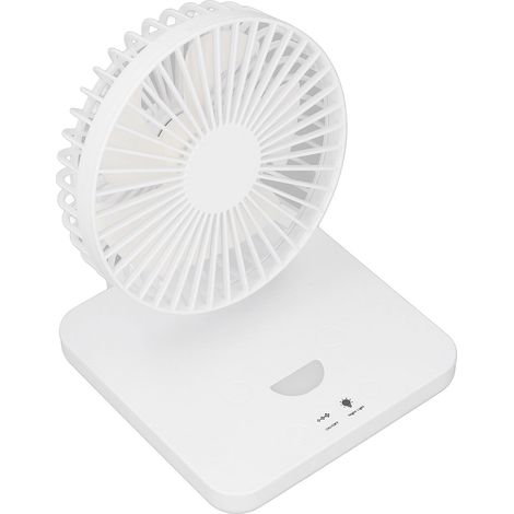 USB-Tischventilator, drehbar, leise, 3 Geschwindigkeitsstufen, verstellbar, faltbar, tragbar, mit Nachtlicht für Zuhause, Büro und Auto (1/5)