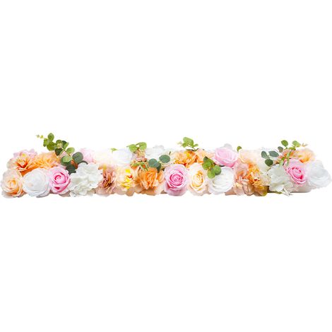 Bande de fleurs artificielles, rangée florale décorative, pour arche de mariage, centre de table de banquet et fête, décoration d’évènement - longue 100 cm (1/5)