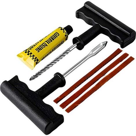 Kit réparation - AVIZAR - Pneu tubeless - 2 outils T - mèches autocollantes - colle vulcanisante (1/5)
