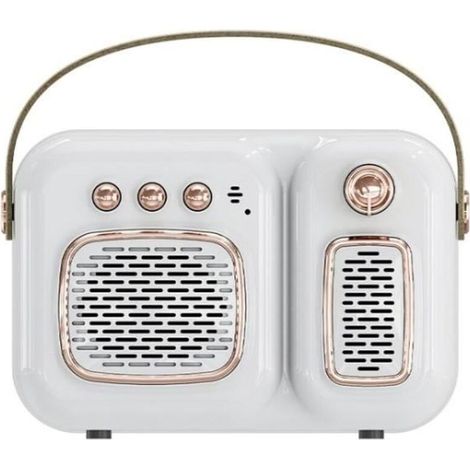 Enceinte Bluetooth Haut-Parleur Bluetooth Rétro Haut-Parleur Sans Fil Hifi Portable Avec Radio Fm Blanc (1/4)