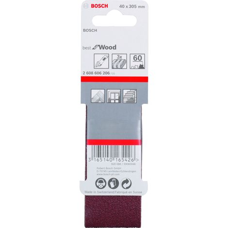 Estuche de 3 bandas de lija X440 40 x 305 mm 60  BOSCH 2608606206 (1/2)
