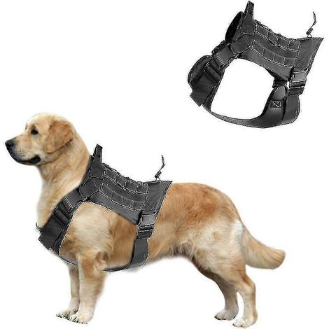 Sangle tactique pour chien avec poignée en nylon, sangle d'entraînement réglable, gilet de travail pour animaux de compagnie (1/3)