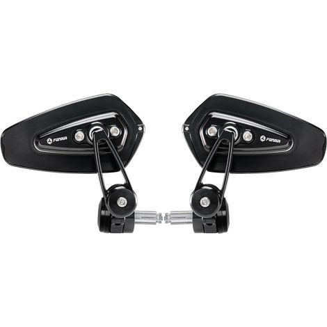 Motorrad Lenkerendenspiegel CNC Aluminium, faltbar, blaues Glas, Antivibration (1/5)