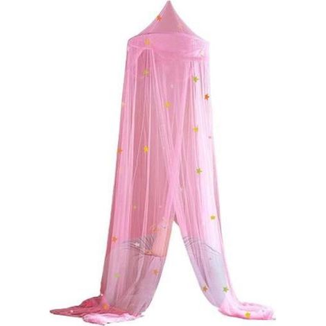 1 Moskitonetz-Himmelbett, leuchtend pinkfarbenes Design, zur Wand- oder Deckenmontage, für Betten von 1,5 m bis 1,8 m (1/5)