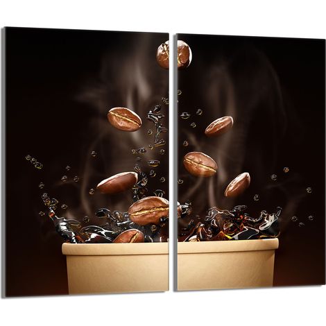 Plaque de protection en verre pour la cuisinière 2x30x52 Café (1/5)