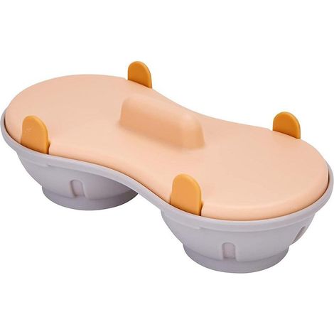 Cuiseur à œufs vapeur pour micro-ondes avec couvercle, cuiseur à œufs de cuisine, récipient vapeur orange (1/5)