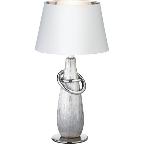 Lampe à Poser Moderne Céramique Argent Thèbes H38 cm Trio Lighting (1/5)